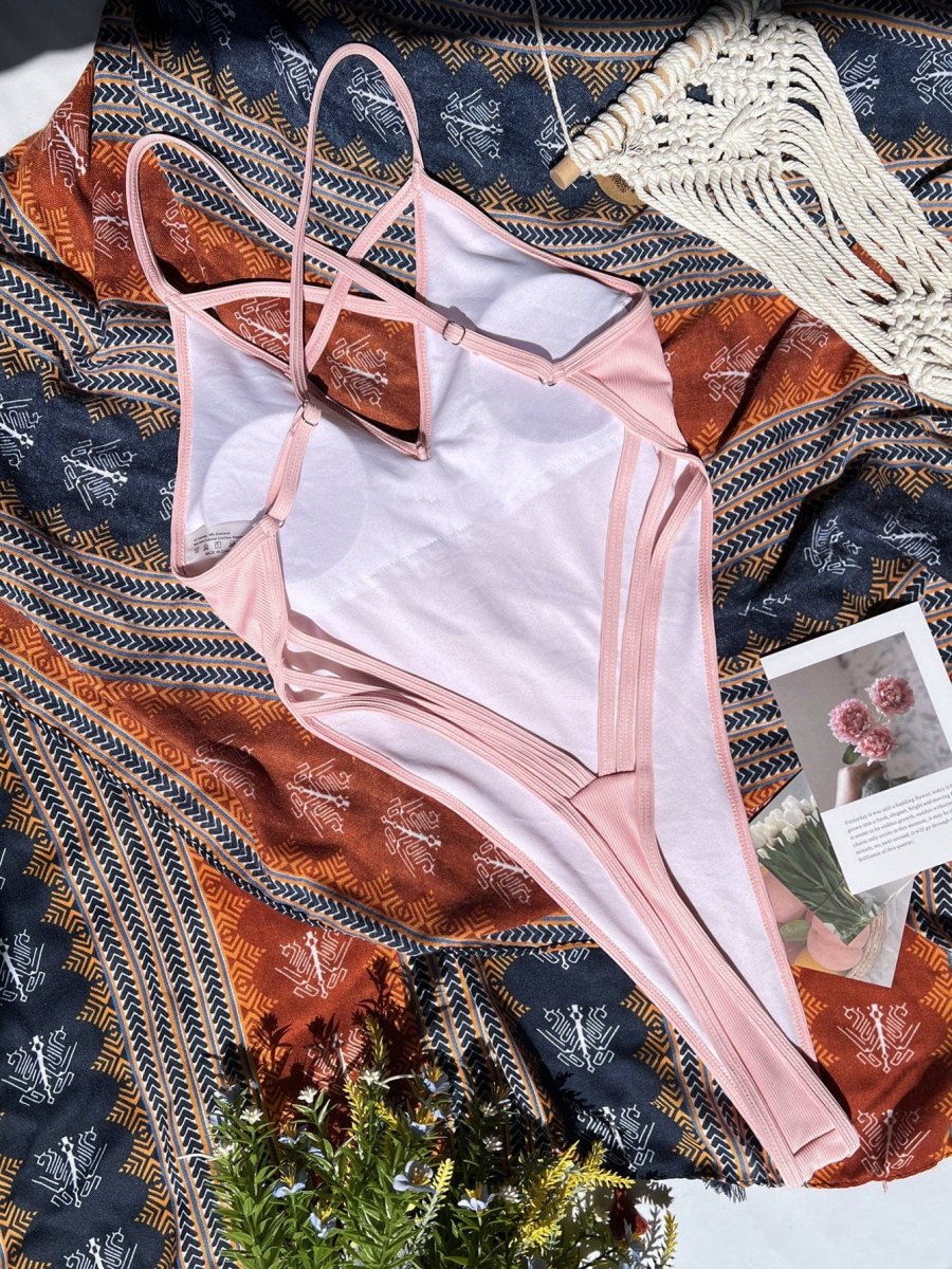 Bañador rosa con tirantes cruzados - Imagen 6