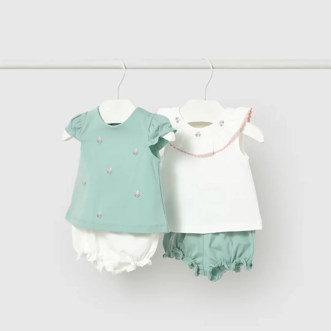 Conjunto 2pz blusa con bolero y short para bebé - Mayoral - Imagen 5
