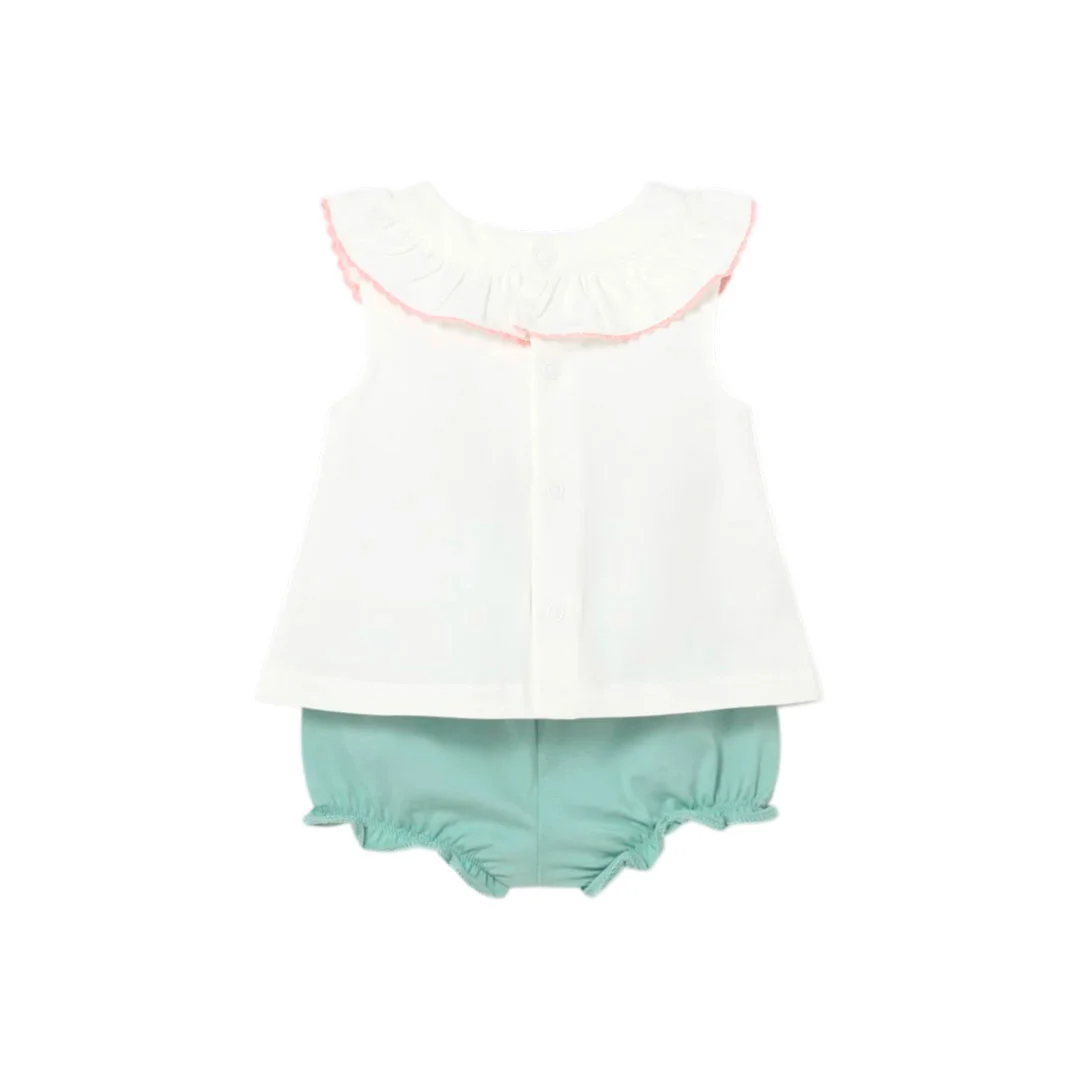 Conjunto 2pz blusa con bolero y short para bebé - Mayoral - Imagen 3