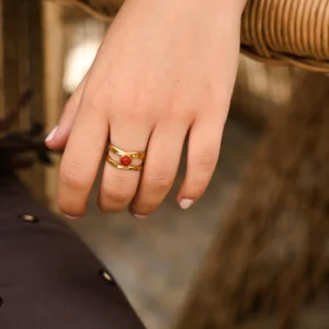 ANILLO PIEDRA CORAL