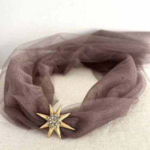 CHOKER TUL TAUPE  ESTRELLA