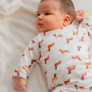 Pijama estampada para bebé, pijama de cuello redondo para recién nacido, con manga larga, en estilo cuerpo completo o dos piezas camiseta pantalón - EMEBE