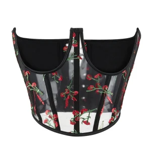 Corsé sin busto con ribete de flores