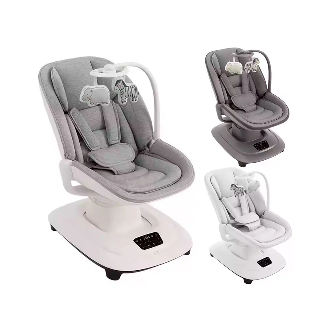 Silla mecedora 360° ajustable y control mediante APP, cuenta con pantalla táctil y control por medio de APP, 5 modos de balanceo, cuenta con 12 melodías grabadas, posiciones de reclinado - Mastela - Imagen 2