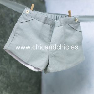 Pantalón bebe lino. Color verde agua. Plazo entrega 15 dias